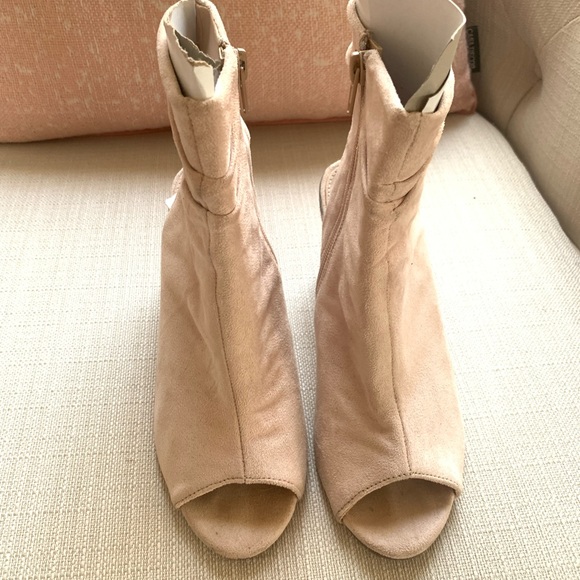 Minimalist open toe cut out chunky heel booties - Picture 2 of 4